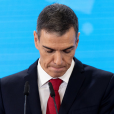 El presidente del Gobierno, Pedro Sánchez, durante una rueda de prensa en el Palacio de la Moncloa.