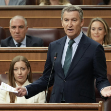 El líder del PP, Alberto Núñez Feijóo, en el Congreso