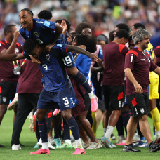 HOUSTON, TEXAS - 26 de junio: Diney Borges y Dailon Livramento, de Cabo Verde, celebran tras el empate 0-0 durante el partido del Grupo H de la Copa Mundial de la FIFA 2026 entre Cabo Verde y Arabia Saudita en el Estadio de Houston el 26 de junio de 2026 en Houston, Texas. (Foto de Francois Nel/Getty Images)