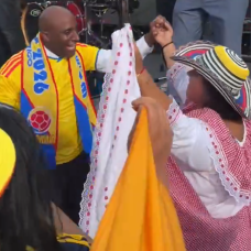 Quinton Lucas en la fiesta de Colombia.