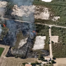 Imagen aérea del incendio.
