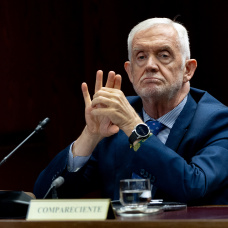 El Director Adjunto Operativo de la Guardia Civil, Manuel Llamas, durante su comparecencia en el Senado