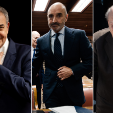 El expresidente del Gobierno, José Luis Rodríguez Zapatero; el empresario Julio Martínez; y el expresidente de Cataluña, Jordi Pujol