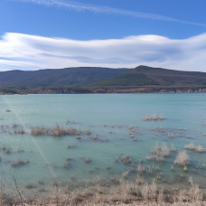 El embalse de Yesa, este pasado mes de abril