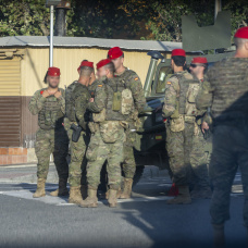 Varios militares de las Fuerzas Regulares, en Ceuta