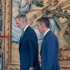 El Rey Felipe, en un despacho con Pedro Sánchez, el 29 de julio en Palma.