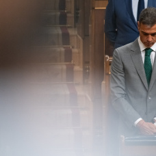 El presidente del Gobierno, Pedro Sánchez, durante su comparecencia en el Congreso