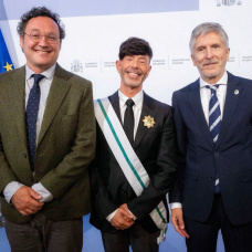 El fiscal jefe de la Audiencia Nacional, Jesús Alonso, con García Ortiz y Marlaska