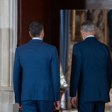 El Rey Felipe en un despacho con Pedro Sánchez en el Palacio Real de la Almudaina.