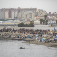 Playa de El Trampolin de Ceuta a 1 de septiembre de 2026