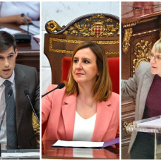 El  portavoz del PSPV, Borja Sanjuán; la alcaldesa María José Catalá; y la portavoz de Compromís, papi Robles