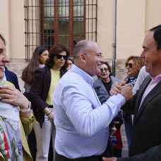 La alcaldesa de Valencia, María José Catalá; el secretario general del PP, Miguel Tellado, y el presidente de la Generalitat valenciana, Juanfran Pérez Llorca