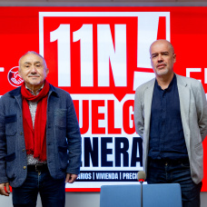 El secretario general de UGT, Pepe Álvarez, y el secretario general de CCOO, Unai Sordo