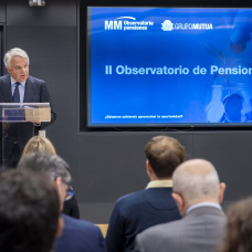 El presidente del Grupo Mutua Madrileña, Ignacio Garralda, durante la presentación del 'II Observatorio de Pensiones Grupo Mutua', a 22 de octubre de 2026.
REMITIDA / HANDOUT por PABLO MORENO/GRUPO MUTUA MADRILEÑA
22/10/2026