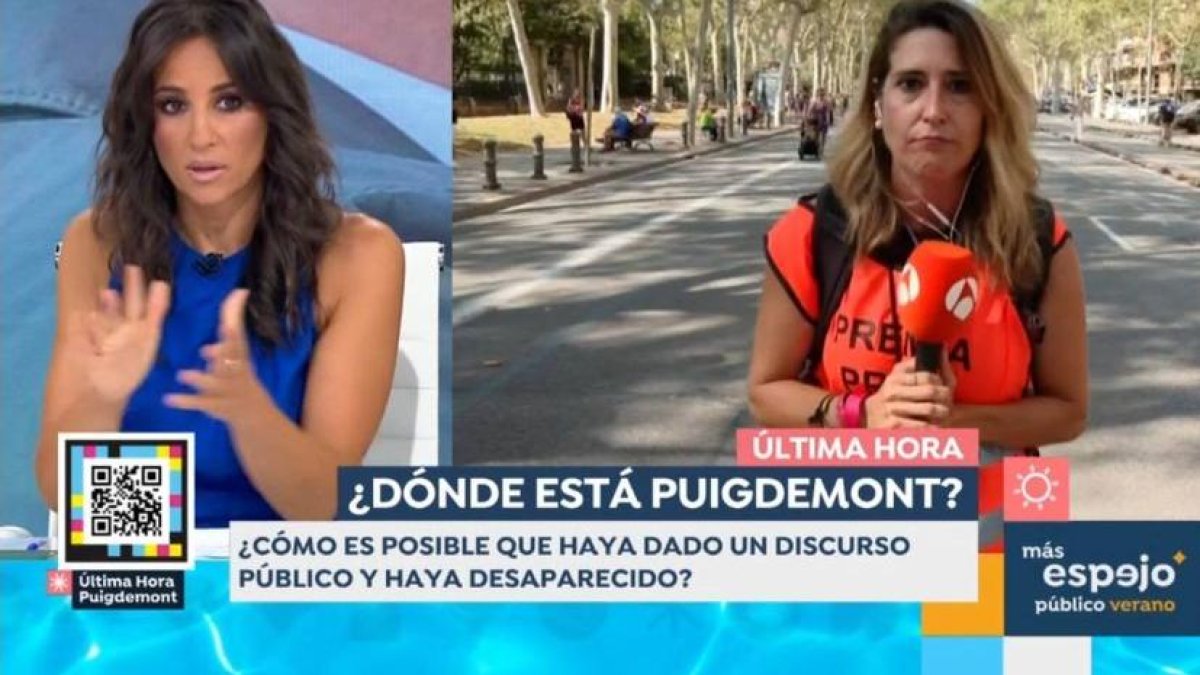 Lorena García, durante una conexión con Barcelona.