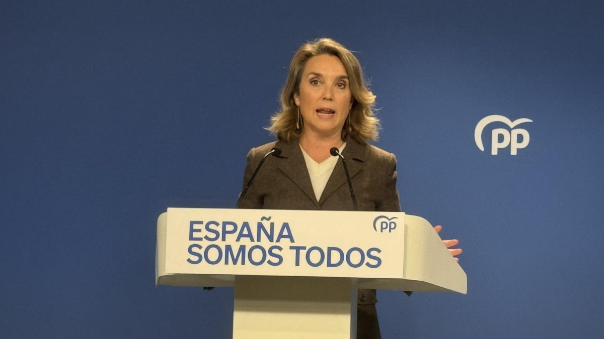 Cuca Gamarra, este domingo, en la sede nacional del PP