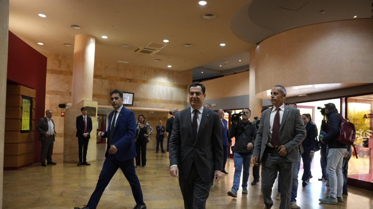El presidente de la Junta de Andalucía, Juanma Moreno, este lunes en Sevilla.