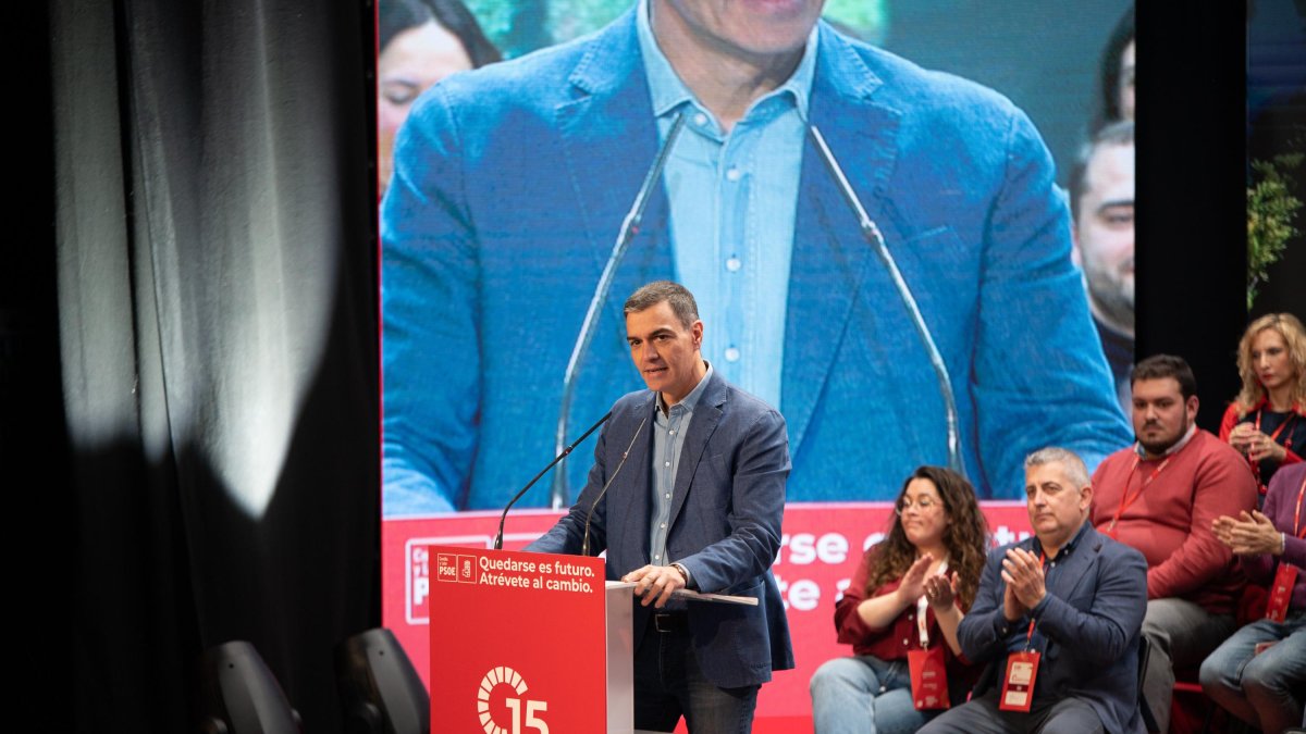 El presidente del Gobierno, Pedro Sánchez, ayer en Palencia