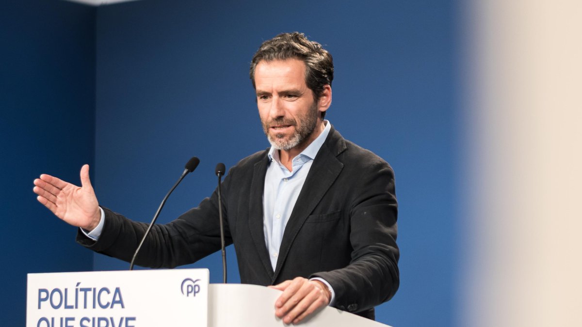 El portavoz del Partido Popular, Borja Sémper, durante una rueda de prensa
