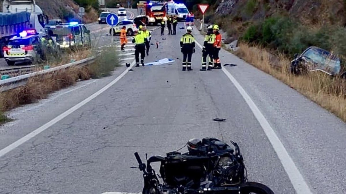 Accidente en la A-355, en Coín, Málaga.
