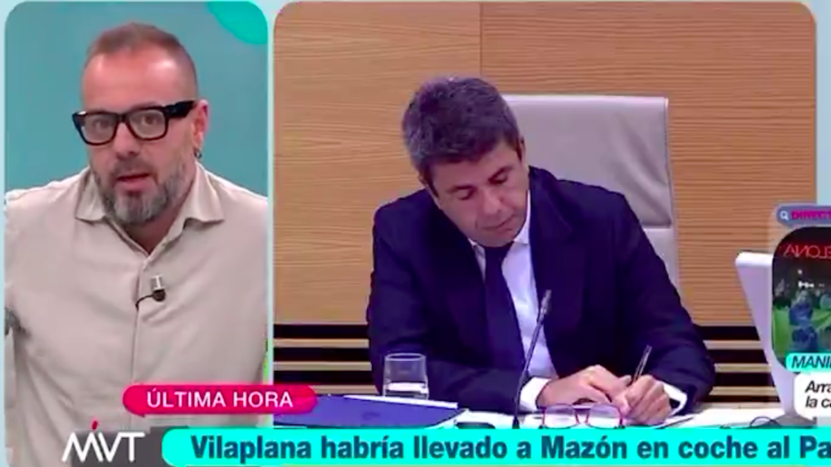 Momento del programa en el que Maestre asegura que Mazón y Vilaplana estaba 