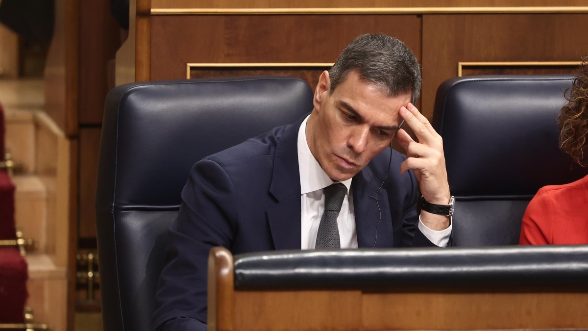 El presidente del Gobierno, Pedro Sánchez, en el Congreso de los Diputados.
