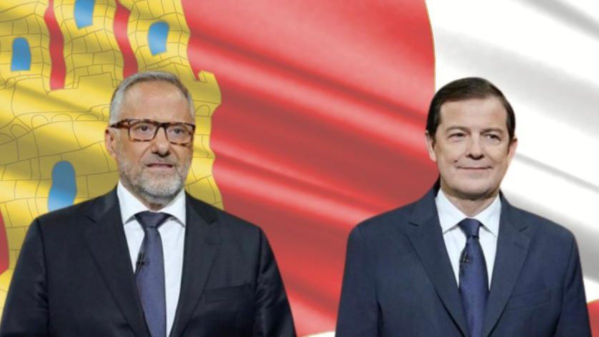 Carlos Pollán (Vox), Alfonso Fernández Mañueco (PP) y Carlos Martínez (PSOE
