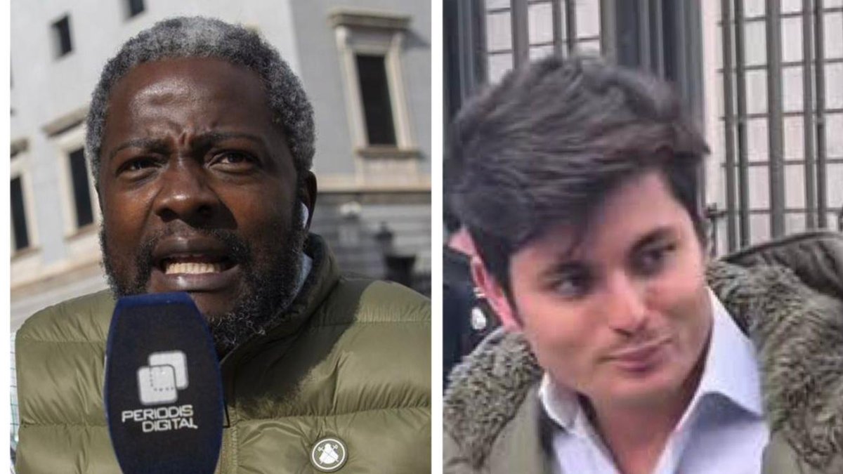 Vito Quiles y Bertrand Ndongo intentan entran en el Congreso pero se topan con la polícia