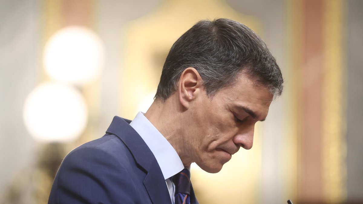 El presidente del Gobierno, Pedro Sánchez, durante una sesión en el Congreso.