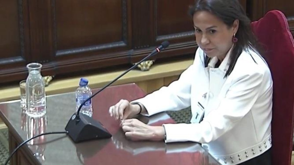 La expresidenta de Adif Isabel Pardo de Vera durante su declaración como testigo en el Tribunal Supremo en el juicio de las mascarillas.