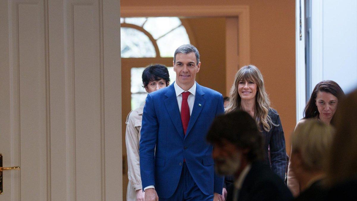 Pedro Sánchez y Begoña Gómez, en La Moncloa.