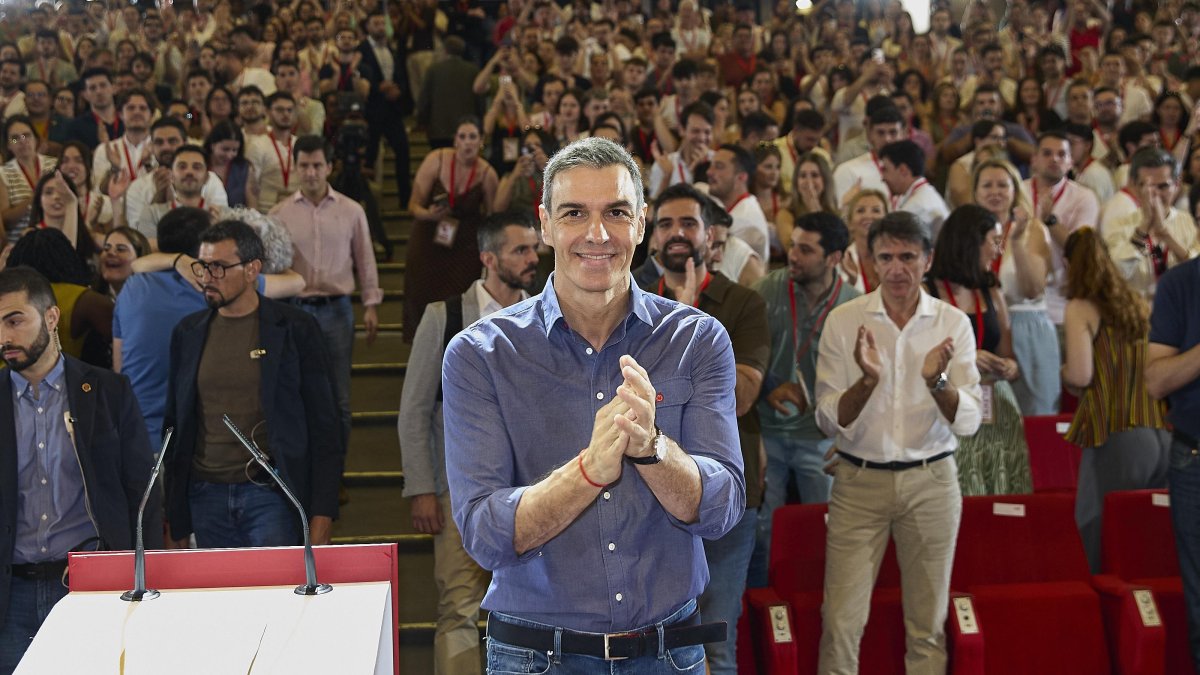 Pedro Sánchez, durante el 27º Congreso de JSE