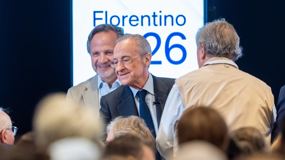 Florentino Pérez, en el acto de cierre de campaña