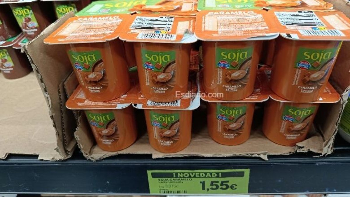 Postre de soja con caramelo Hacendado