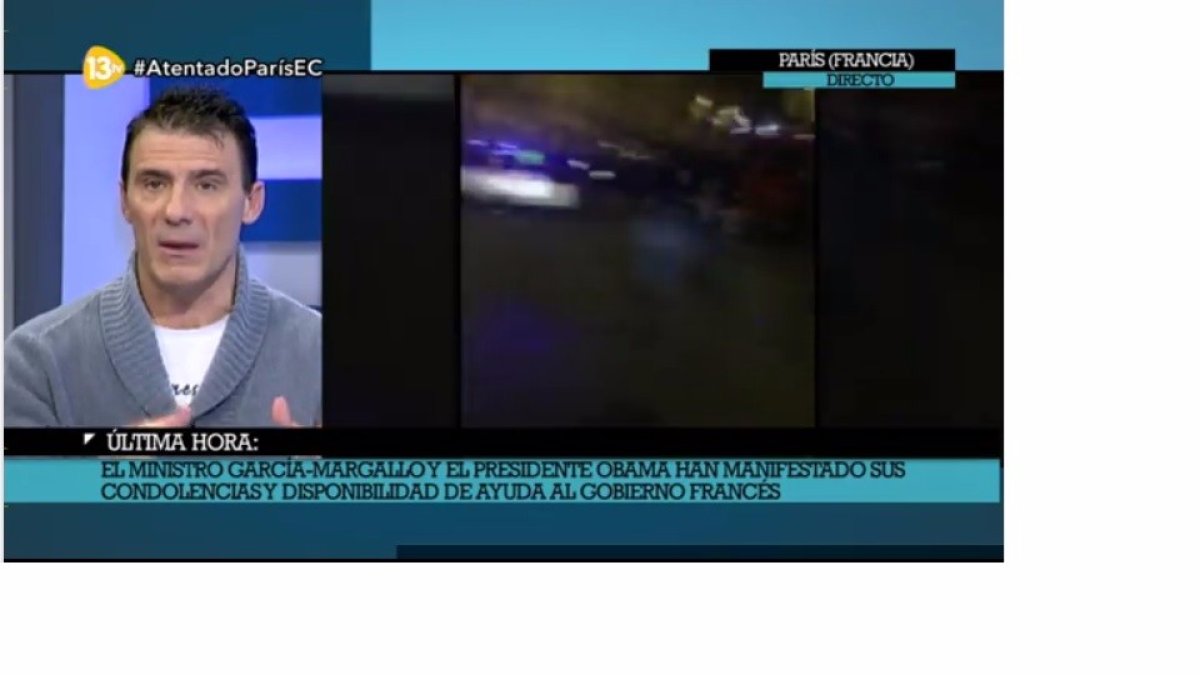 Perdiguero durante la intervención en 13 TV que derivó en su suspensión cautelar.