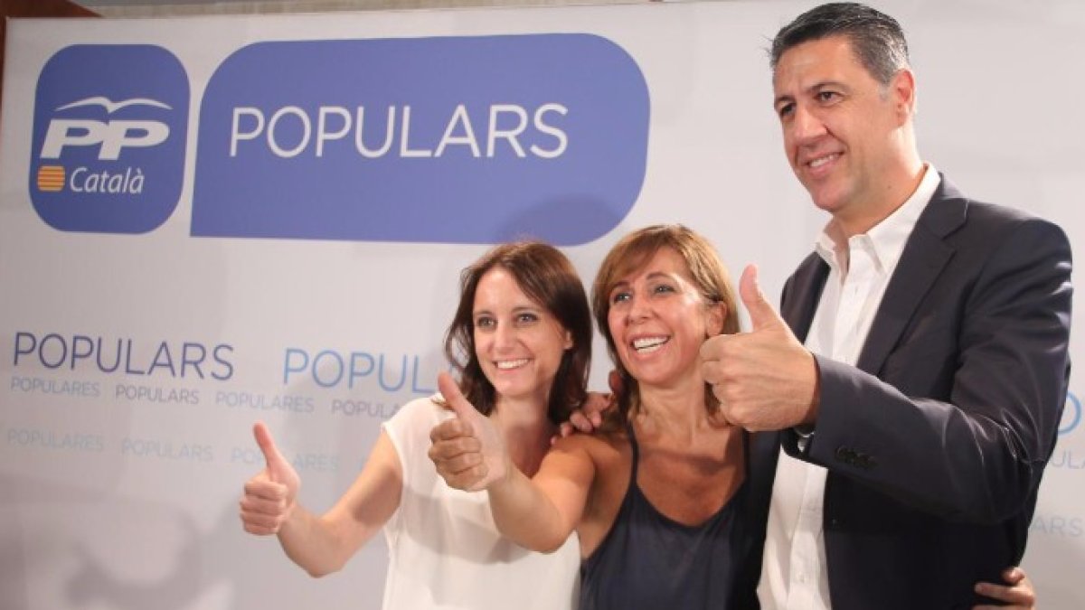 García Albiol junto a Sánchez Camacho y Levy.