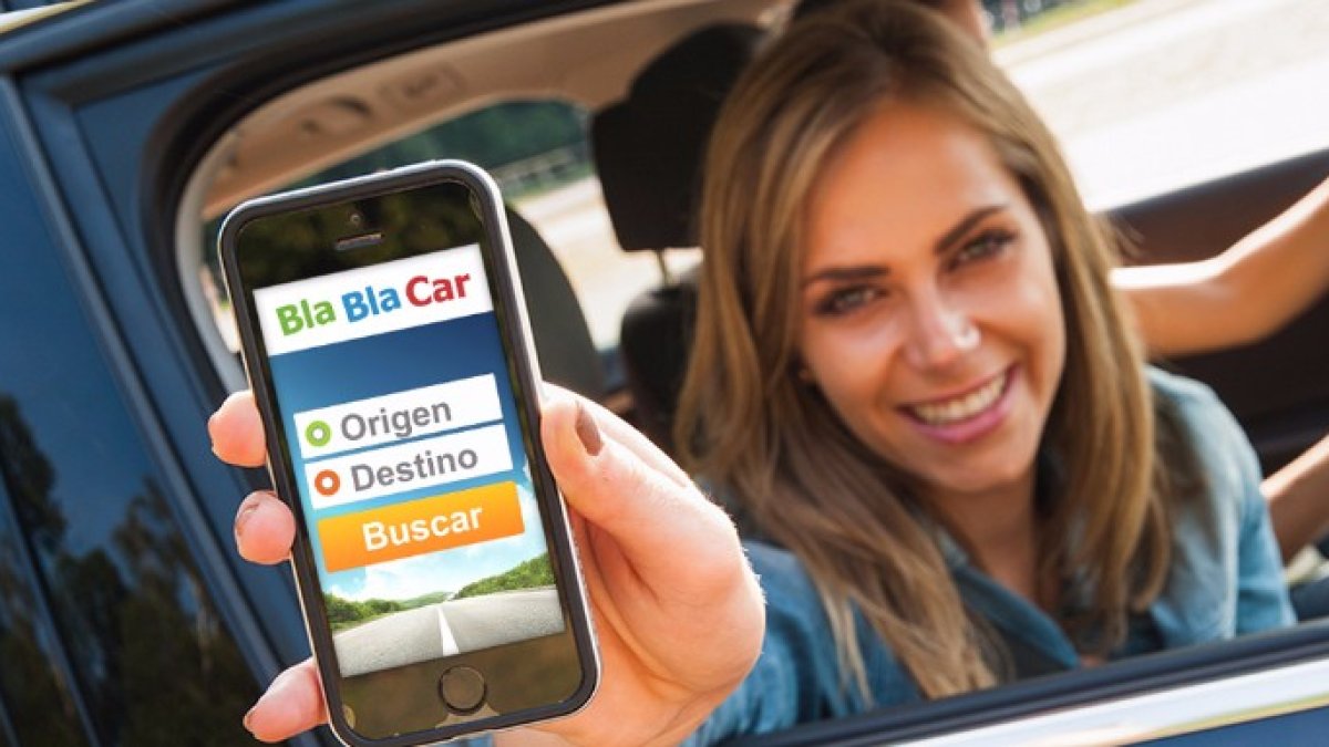 Imagen de la aplicación Blablacar con la que compartir los gastos de tu viaje en coche.