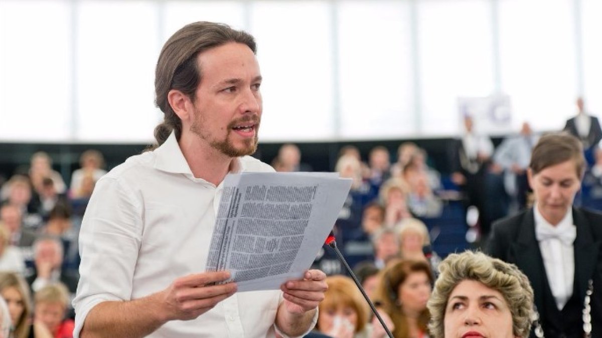 Pablo Iglesias en una de sus últimas intervenciones en el Parlamento Europeo.