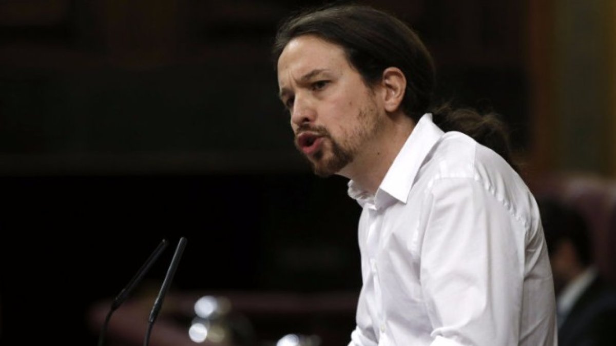 Pablo Iglesias en la tribuna.