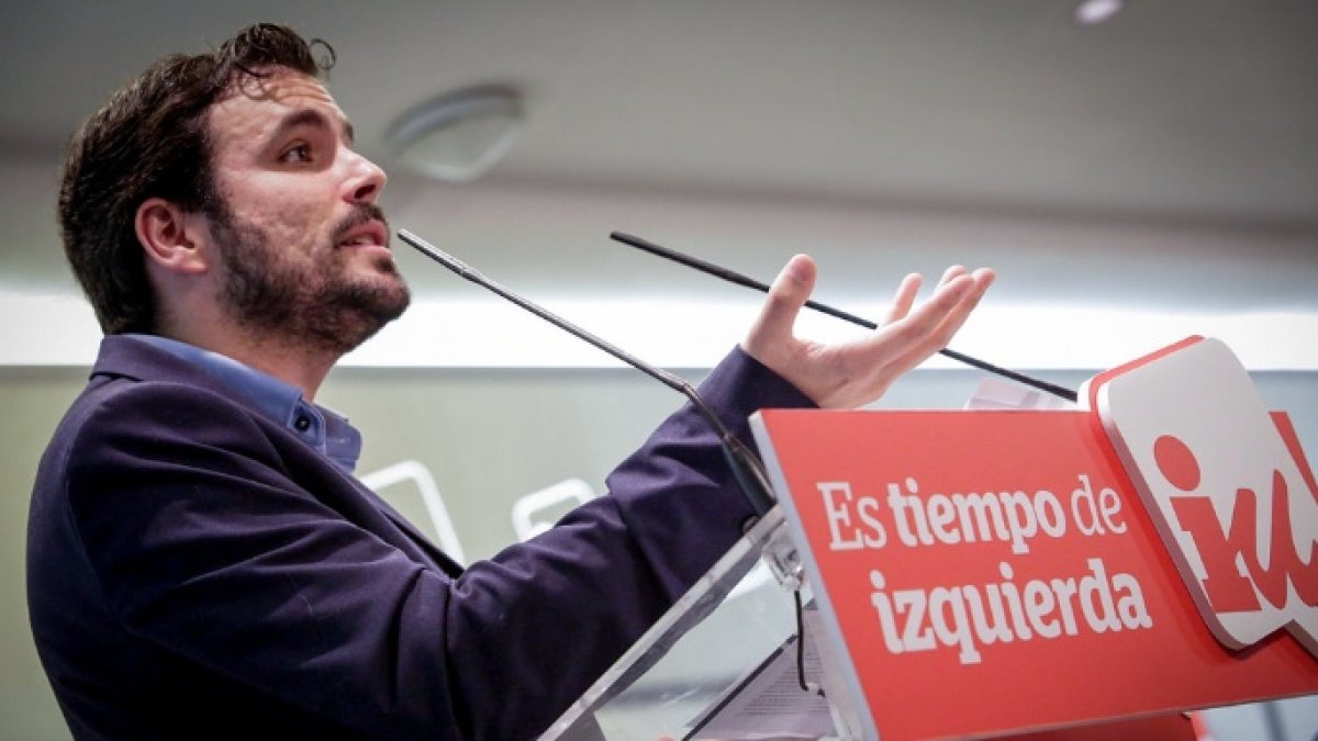 Alberto Garzón, en un acto de Izquierda Unida