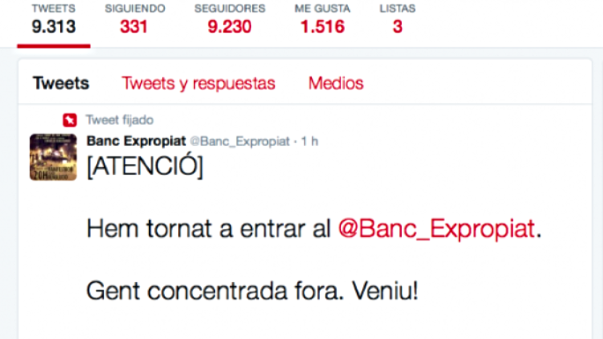 Los okupas han anunciado su 