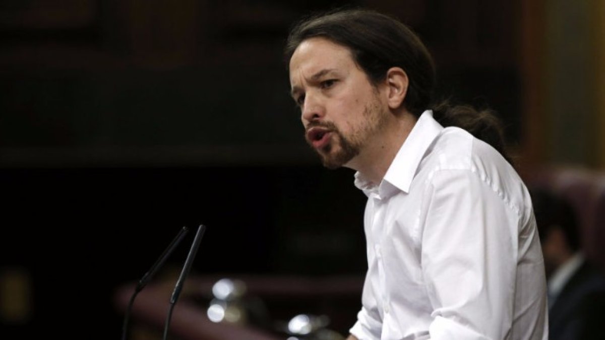 Pablo Iglesias en la tribuna del Congreso.