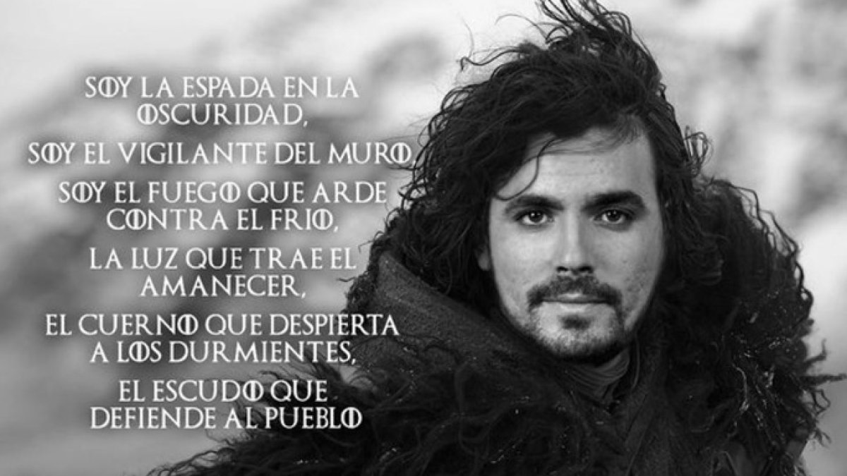 Garzón, caracterizado como John Snow, personaje de la serie Juego de Tronos