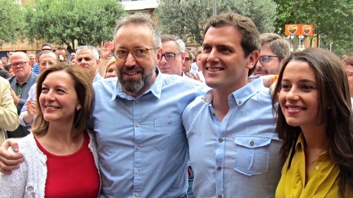 Un momento del acto de Ciudadanos este sábado en Barcelona.