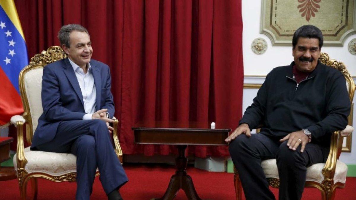 Zapatero con Maduro, en un viaje anterior del ex presidente a Venezuela
