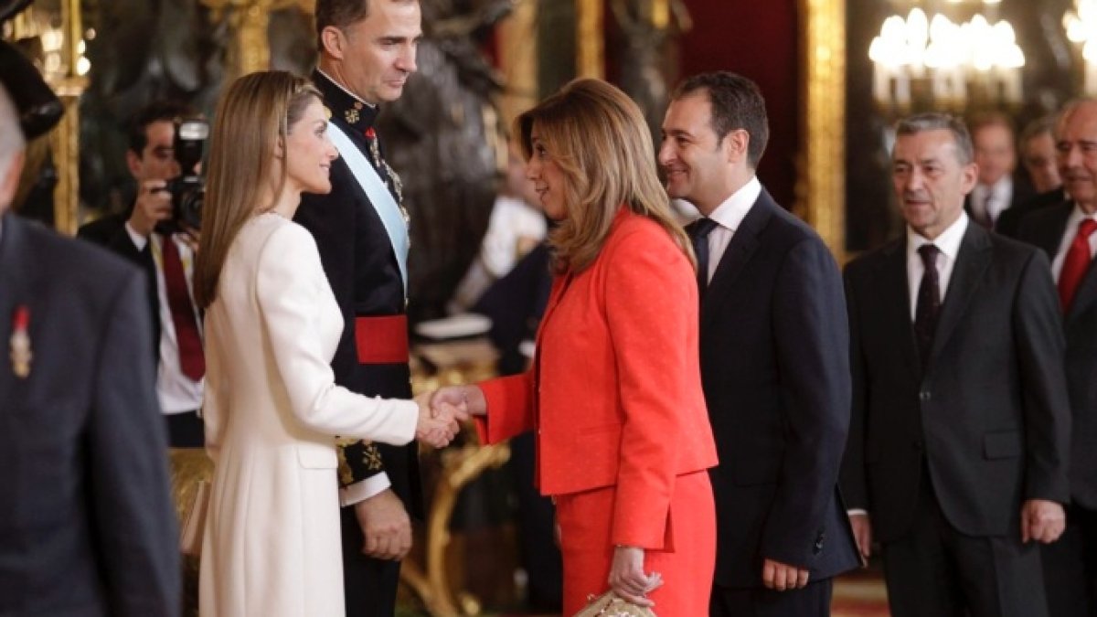 Susana Díaz, durante una recepción con los Reyes