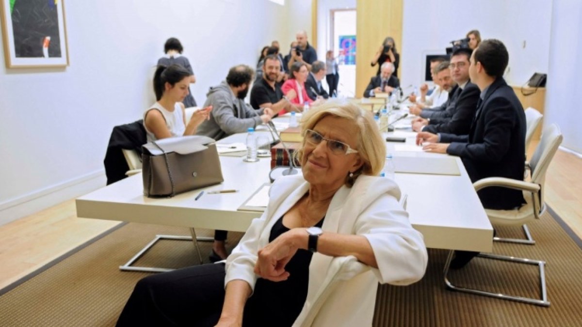 Carmena y su equipo de gobierno municipal de Madrid