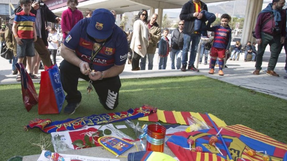 La afición culé se despide de su ídolo.