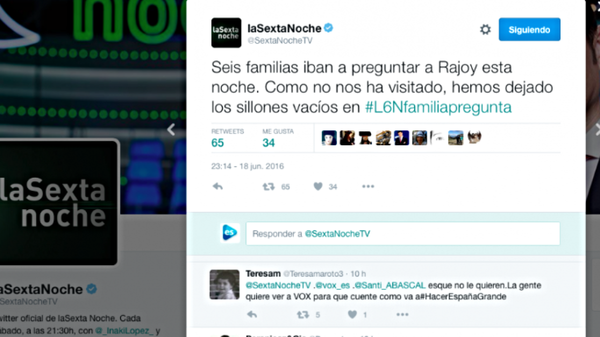 El Twitter oficial del programa anuncia el