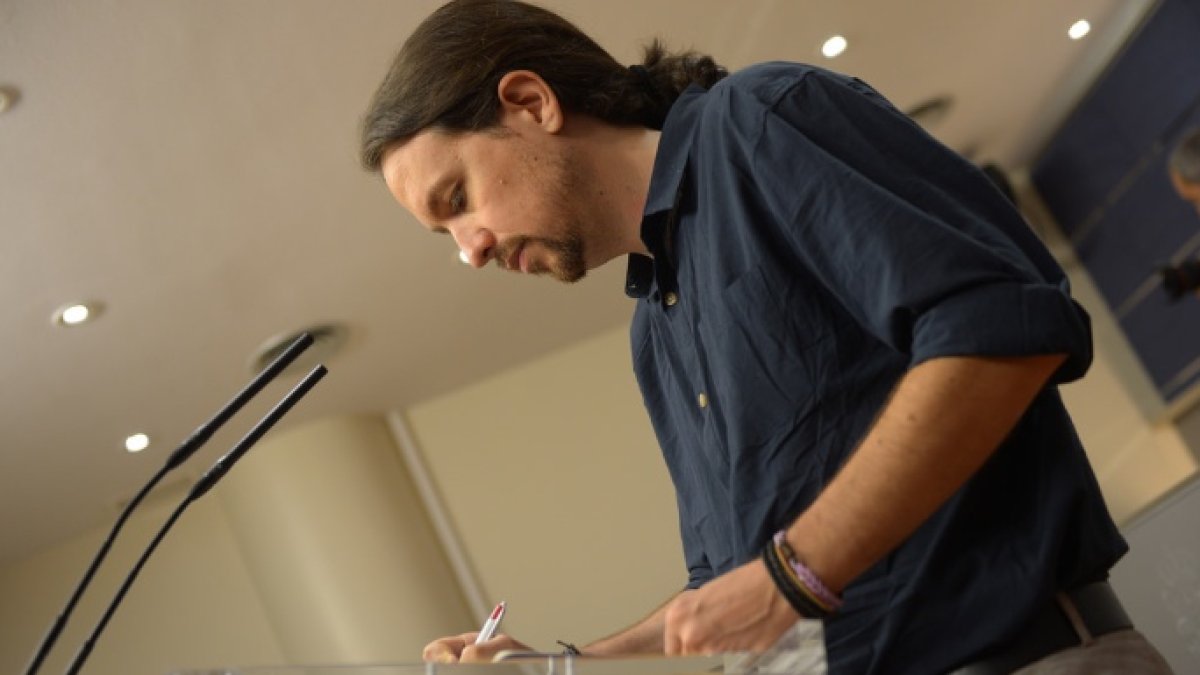 Pablo Iglesias, en una comparecencia en el Congreso